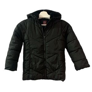 Swiss Tech Unisex Puffer Coat Black Small Fleece Winter Cold Outdoor Jacket
